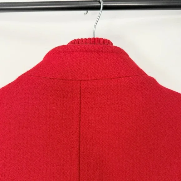 Vintage 90s Herman Kay Red Oversized Wool Blend Power Old Money Swing Coat XL - Picture 10 of 12